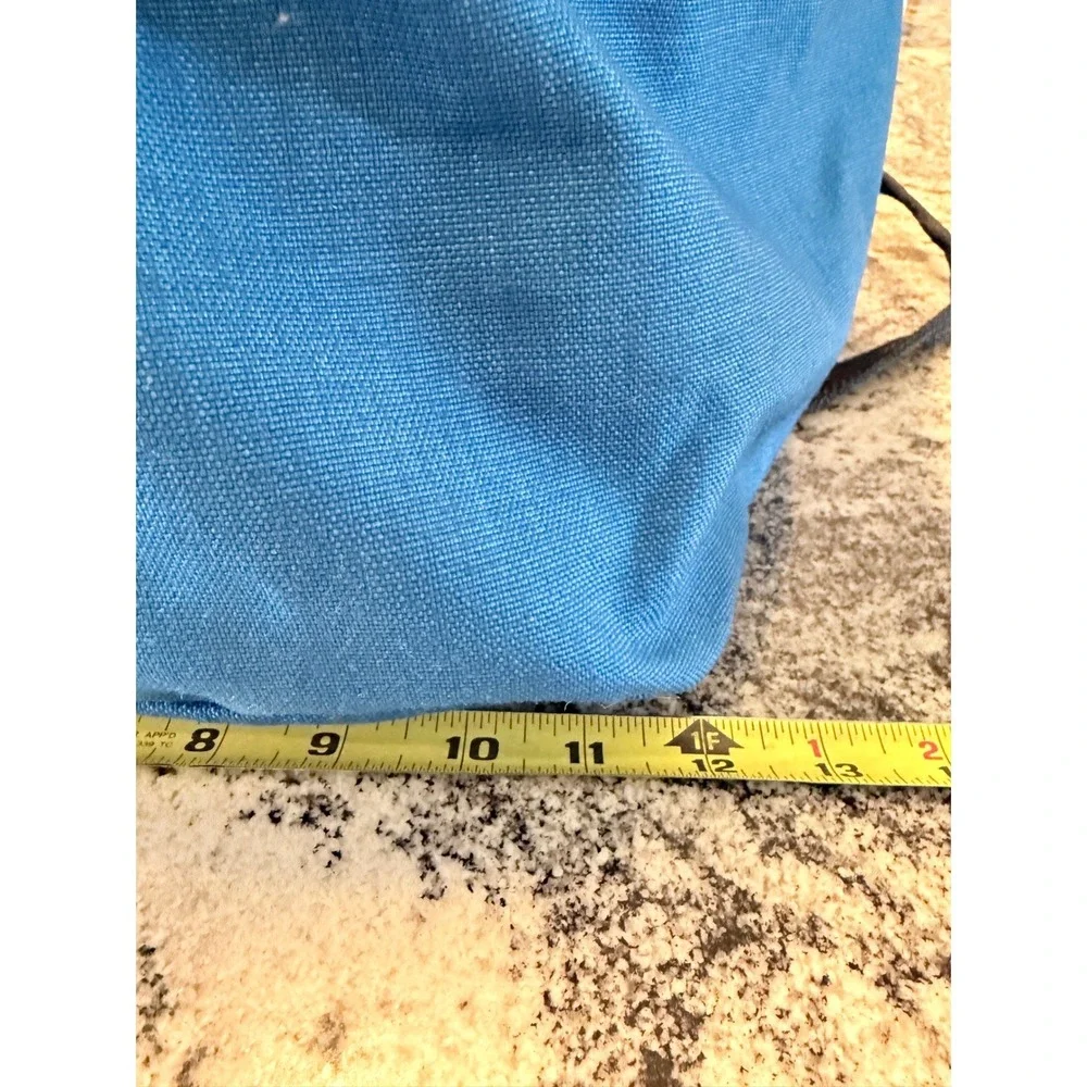 Vintage Santa Ana Fire Dept Blue Canvas Duffel Bag Gear Bag Yellow Lettering